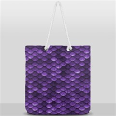 Purple Scales! Full Print Rope Handle Tote (large) by fructosebat