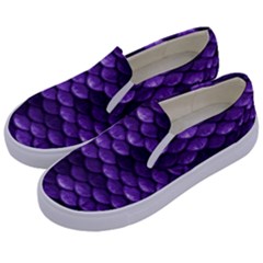 Purple Scales! Kids  Canvas Slip Ons by fructosebat