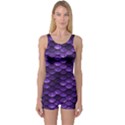 Purple Scales! One Piece Boyleg Swimsuit View1