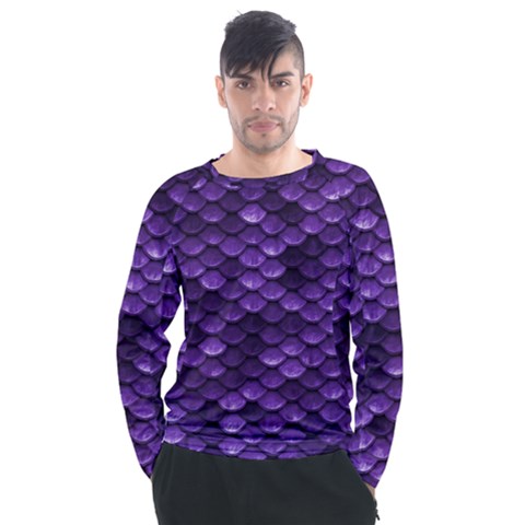 Purple Scales! Men s Long Sleeve Raglan Tee by fructosebat