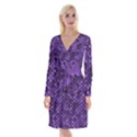 Purple Scales! Long Sleeve Velvet Front Wrap Dress View1