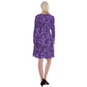 Purple Scales! Long Sleeve Velvet Front Wrap Dress View2