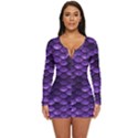 Purple Scales! Long Sleeve Boyleg Swimsuit View1