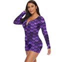 Purple Scales! Long Sleeve Boyleg Swimsuit View2