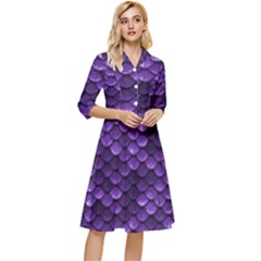 Purple Scales! Classy Knee Length Dress by fructosebat