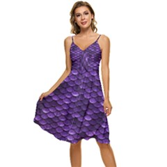 Purple Scales! Sleeveless Tie Front Chiffon Dress by fructosebat