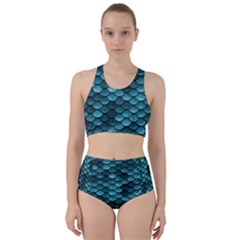 Teal Scales! Racer Back Bikini Set by fructosebat