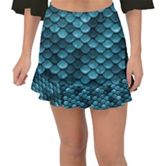 Teal Scales! Fishtail Mini Chiffon Skirt by fructosebat