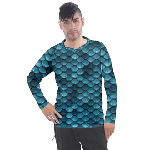 Teal Scales! Men s Pique Long Sleeve Tee by fructosebat