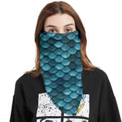 Teal Scales! Face Covering Bandana (triangle) by fructosebat