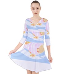 Fishing Lover T- Shirtfish T- Shirt (8) Quarter Sleeve Front Wrap Dress by maxcute