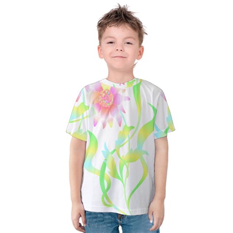 Flower Pattern T- Shirtflower T- Shirt Kids  Cotton Tee by maxcute