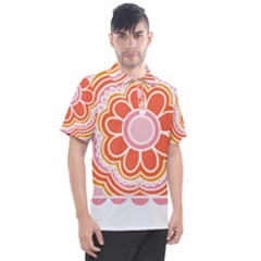 Flower T- Shirt Flower Granny Square T- Shirt Men s Polo Tee by maxcute