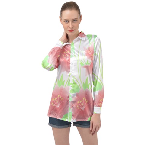 Flowers Art T- Shirtflowers T- Shirt (1) Long Sleeve Satin Shirt by maxcute