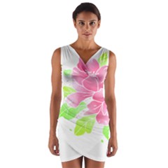 Flowers Art T- Shirtflowers T- Shirt (21) Wrap Front Bodycon Dress by maxcute