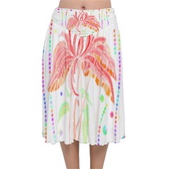 Flowers Illustration T- Shirtflowers T- Shirt (4) Velvet Flared Midi Skirt by maxcute