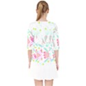 Flowers T- Shirt Batik Flower  Pattern T- Shirt Quarter Sleeve Pocket Dress View2