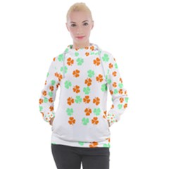 Irish T- Shirt Shamrock Pattern In Green White Orange T- Shirt Women s Hooded Pullover by maxcute