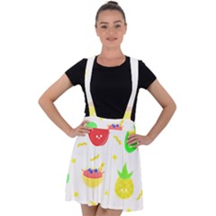 Kawaii Doodle T- Shirt Kawaii Doodle Food Illustration T- Shirt Velvet Suspender Skater Skirt by maxcute