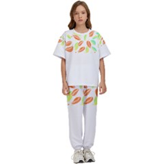 Leaves Design T- Shirtleaves T- Shirt (1) Kids  Tee And Pants Sports Set by maxcute