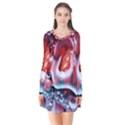 Abstract Art Texture Bubbles Long Sleeve V-neck Flare Dress View1