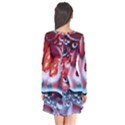 Abstract Art Texture Bubbles Long Sleeve V-neck Flare Dress View2