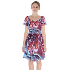 Abstract Art Texture Bubbles Short Sleeve Bardot Dress by Ravend