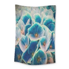 Hydrangeas-blossom-bloom-blue Small Tapestry by Ravend