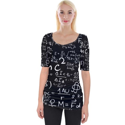 E=mc2 Text Science Albert Einstein Formula Mathematics Physics Wide Neckline Tee by Jancukart