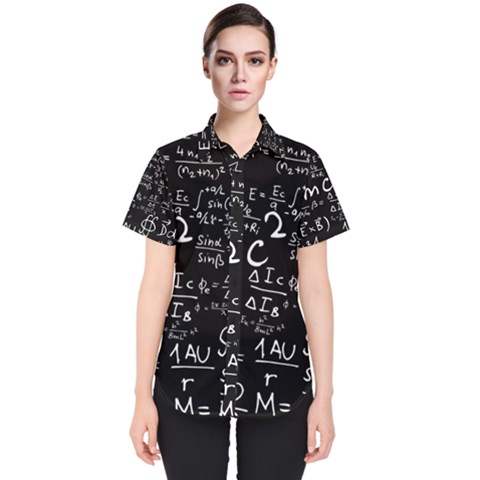 E=mc2 Text Science Albert Einstein Formula Mathematics Physics Women s Short Sleeve Shirt by Jancukart