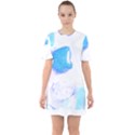 Licorice T- Shirt Blue Licorice Candy Sweets T- Shirt Sixties Short Sleeve Mini Dress View1