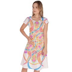 Mandala T- Shirt Tailed Mandala T- Shirt Classic Short Sleeve Dress by maxcute