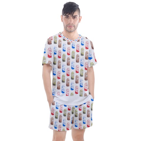 Milk T- Shirt Flavoured Milk Pattern T- Shirt Men s Mesh Tee And Shorts Set by maxcute