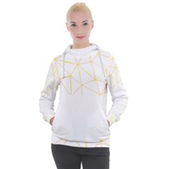 Pattern Design T- Shirt Geometric Black Triangles Gold Lines T- Shirt Women s Hooded Pullover by maxcute