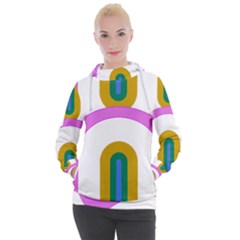 Rainbow T- Shirt Pink Double Rainbow Arc T- Shirt Women s Hooded Pullover by maxcute