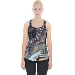 Black Marble Abstract Pattern Texture Piece Up Tank Top by Jancukart