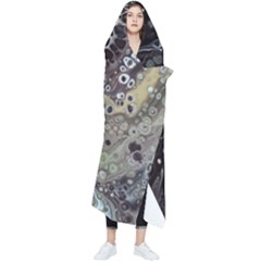 Black Marble Abstract Pattern Texture Wearable Blanket by Jancukart