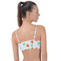 St Patricks Day T- Shirt Green White Orange Shamrock Pattern T- Shirt Knot Up Bikini Top View2