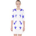 Stars T- Shirt Star Pattern - Dark Blue T- Shirt Quarter Sleeve Pocket Dress View1