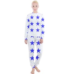 Stars T- Shirt Star Pattern - Dark Blue T- Shirt Women s Lounge Set by maxcute