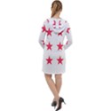 Stars T- Shirt Star Pattern - Red T- Shirt Long Sleeve Hoodie Dress View2