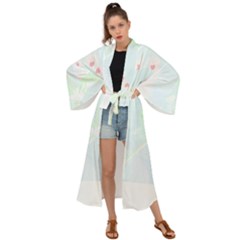 Tropical T- Shirt Tropical Garden Flower Bean T- Shirt Maxi Kimono by maxcute