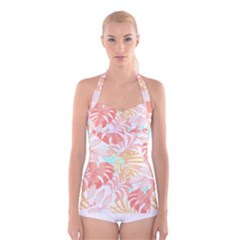 Tropical T- Shirt Tropical Graceful Globifloro T- Shirt Boyleg Halter Swimsuit  by maxcute