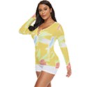 Tropical T- Shirt Tropical Pattern Feminiflorative T- Shirt Long Sleeve Boyleg Swimsuit View2