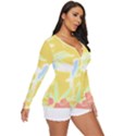 Tropical T- Shirt Tropical Pattern Feminiflorative T- Shirt Long Sleeve Boyleg Swimsuit View3