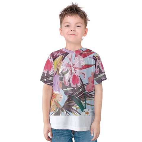 Tropical T- Shirt Tropical Sublime Floral T- Shirt Kids  Cotton Tee by maxcute