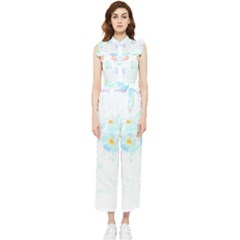 Tropical T- Shirt Tropical Trend Flower De Lis T- Shirt Women s Frill Top Chiffon Jumpsuit by maxcute