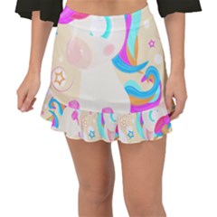 Unicorn Lover T- Shirt Cartoon Little Unicorn  T- Shirt Fishtail Mini Chiffon Skirt by maxcute