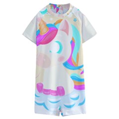 Unicorn Lover T- Shirt Cartoon Little Unicorn  T- Shirt Kids  Boyleg Half Suit Swimwear by maxcute