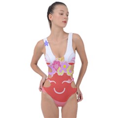 Unicorn T- Shirt Cute Unicorn Heart Valentines Day Design T- Shirt Side Cut Out Swimsuit by maxcute